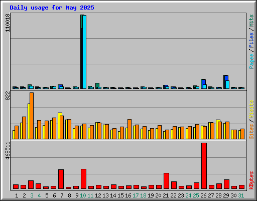 Daily usage for May 2025